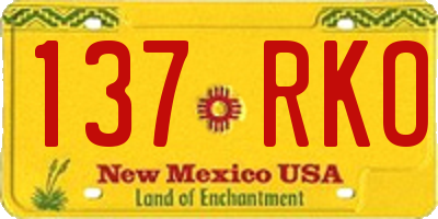 NM license plate 137RKO