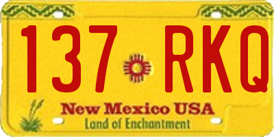NM license plate 137RKQ