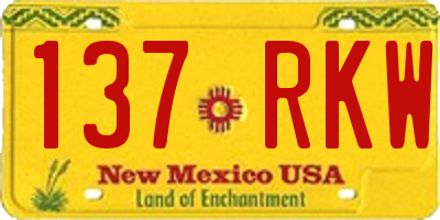 NM license plate 137RKW