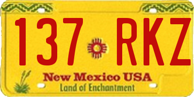 NM license plate 137RKZ