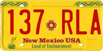 NM license plate 137RLA