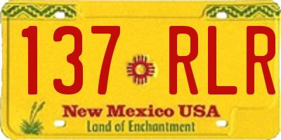 NM license plate 137RLR