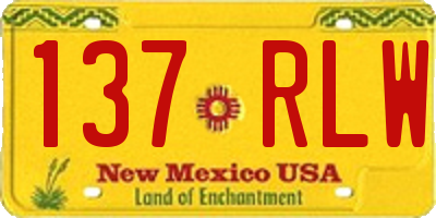 NM license plate 137RLW