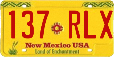NM license plate 137RLX