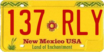 NM license plate 137RLY