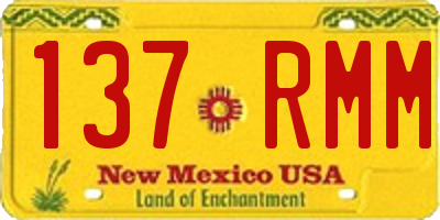 NM license plate 137RMM