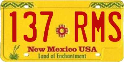NM license plate 137RMS