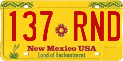 NM license plate 137RND