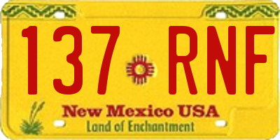 NM license plate 137RNF