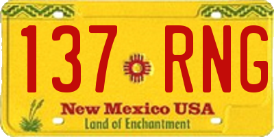 NM license plate 137RNG