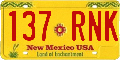 NM license plate 137RNK
