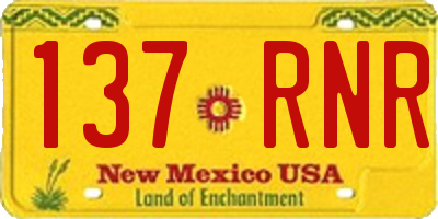 NM license plate 137RNR