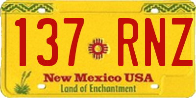 NM license plate 137RNZ