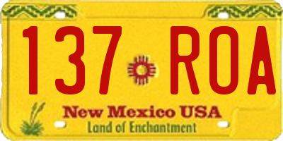 NM license plate 137ROA