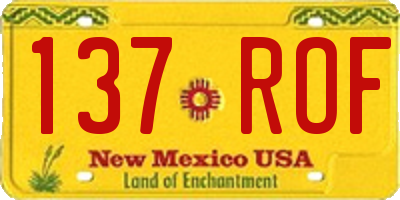 NM license plate 137ROF