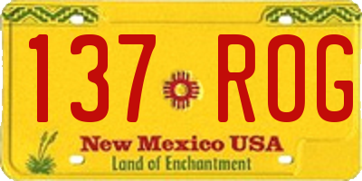 NM license plate 137ROG