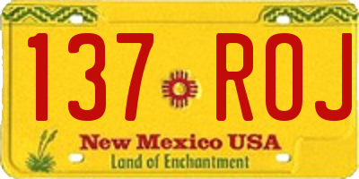 NM license plate 137ROJ
