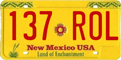 NM license plate 137ROL