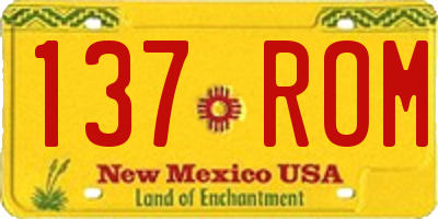 NM license plate 137ROM