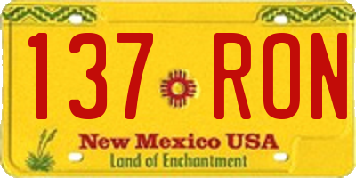 NM license plate 137RON