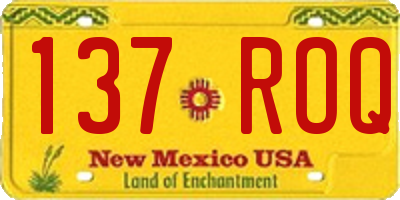 NM license plate 137ROQ