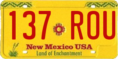 NM license plate 137ROU
