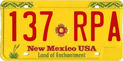 NM license plate 137RPA