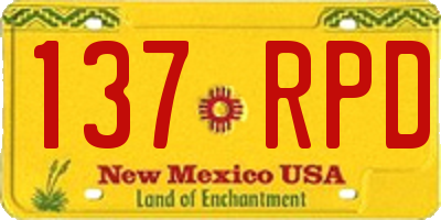 NM license plate 137RPD