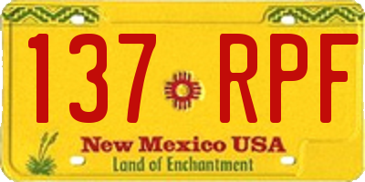 NM license plate 137RPF