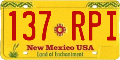 NM license plate 137RPI