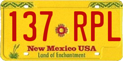 NM license plate 137RPL