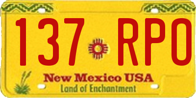 NM license plate 137RPO