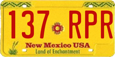 NM license plate 137RPR
