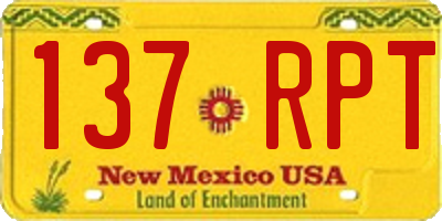 NM license plate 137RPT