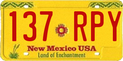 NM license plate 137RPY