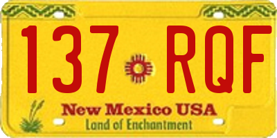 NM license plate 137RQF