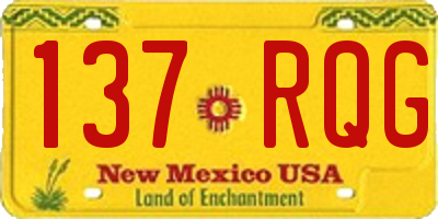NM license plate 137RQG