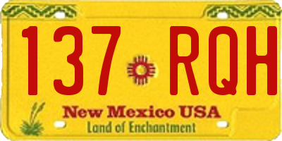 NM license plate 137RQH