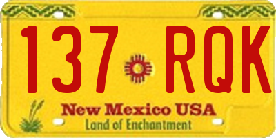 NM license plate 137RQK