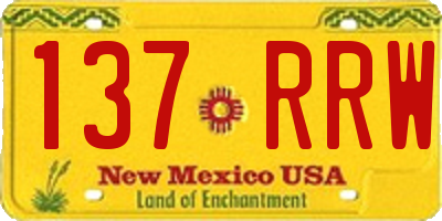 NM license plate 137RRW