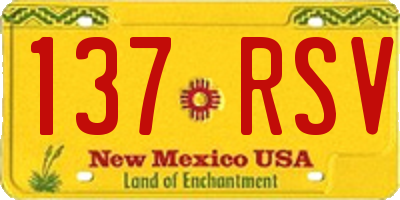 NM license plate 137RSV
