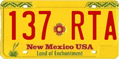 NM license plate 137RTA