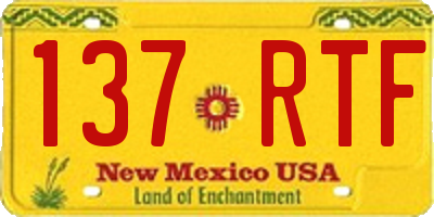 NM license plate 137RTF