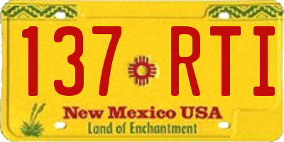 NM license plate 137RTI