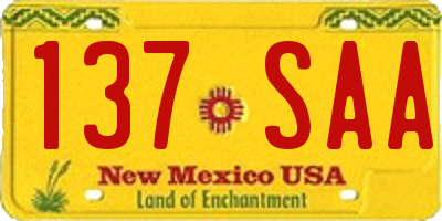 NM license plate 137SAA