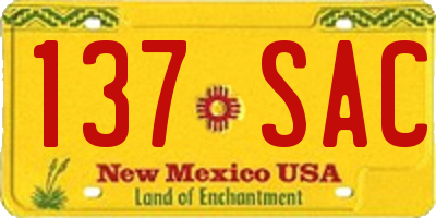 NM license plate 137SAC