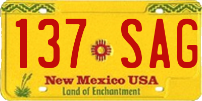 NM license plate 137SAG