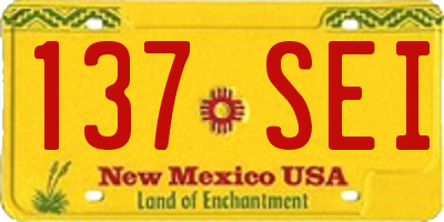 NM license plate 137SEI