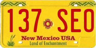 NM license plate 137SEO