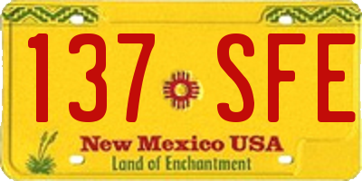 NM license plate 137SFE
